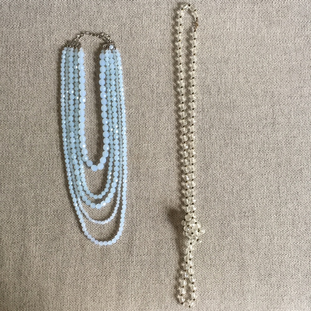 Two long draping beaded necklaces